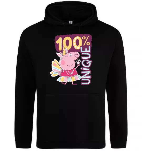 Женская толстовка (худи) Peppa 100% unique Черный фото