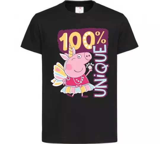 Детская футболка Peppa 100% unique Черный фото