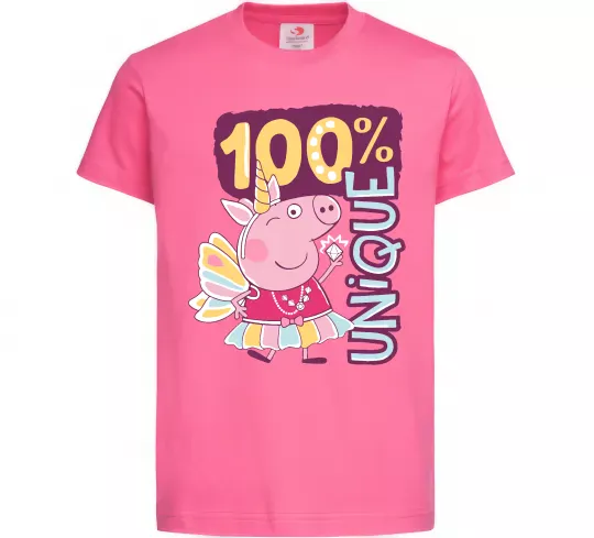 Детская футболка Peppa 100% unique Ярко-розовый фото
