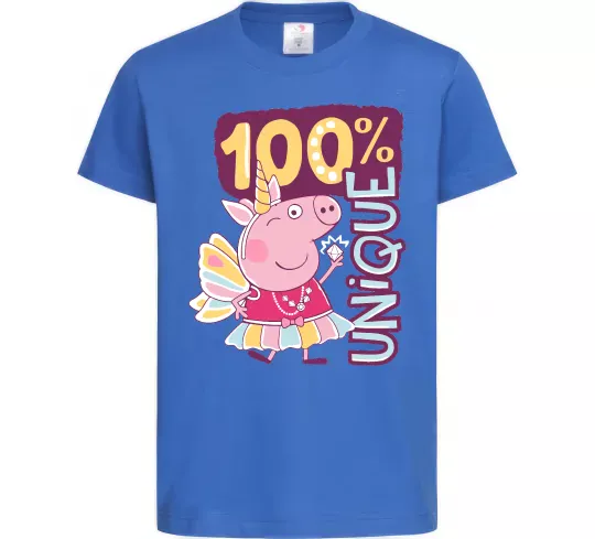 Детская футболка Peppa 100% unique Ярко-синий фото