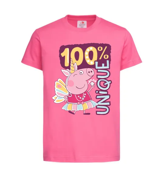 Детская футболка Peppa 100% unique Ярко-розовый фото