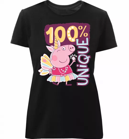 Женская премиум футболка Peppa 100% unique Черный фото