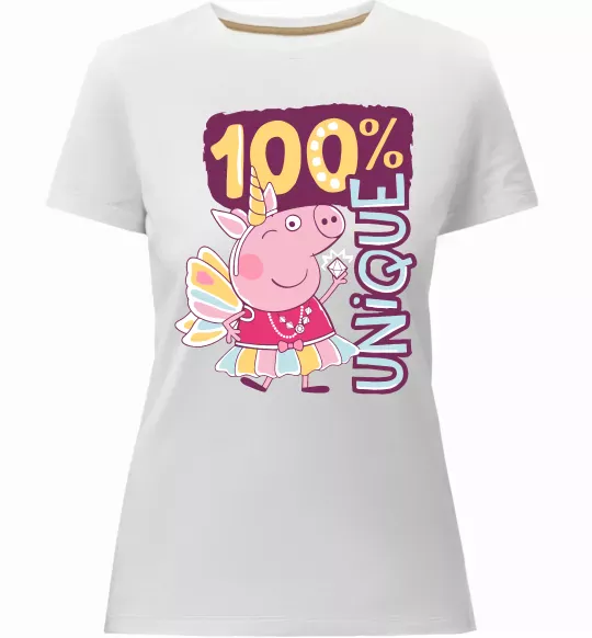 Женская премиум футболка Peppa 100% unique Белый фото