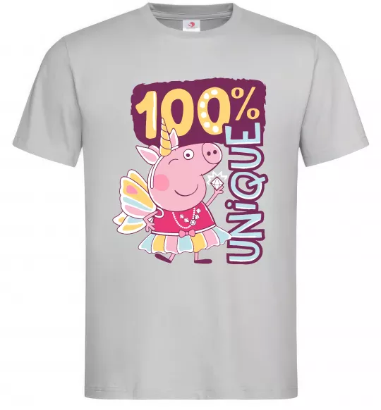 Мужская футболка Peppa 100% unique Серый фото