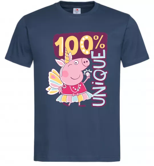 Мужская футболка Peppa 100% unique Темно-синий фото
