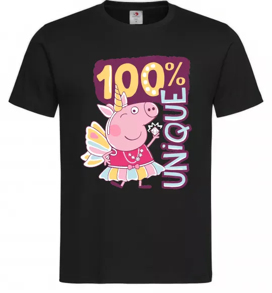 Мужская футболка Peppa 100% unique Черный фото