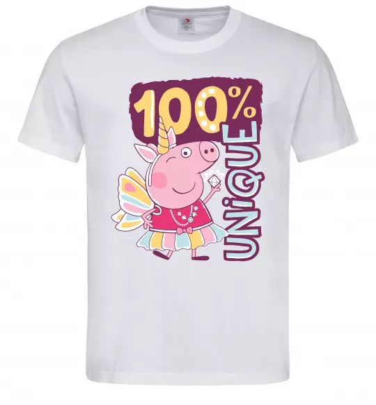 Мужская футболка Peppa 100% unique Белый фото