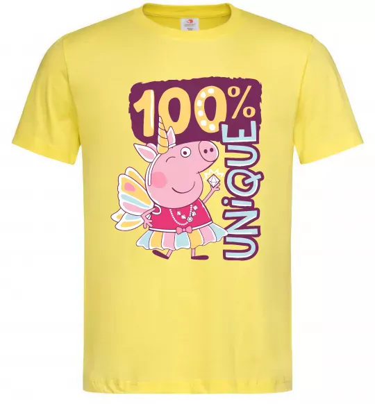Мужская футболка Peppa 100% unique Лимонный фото
