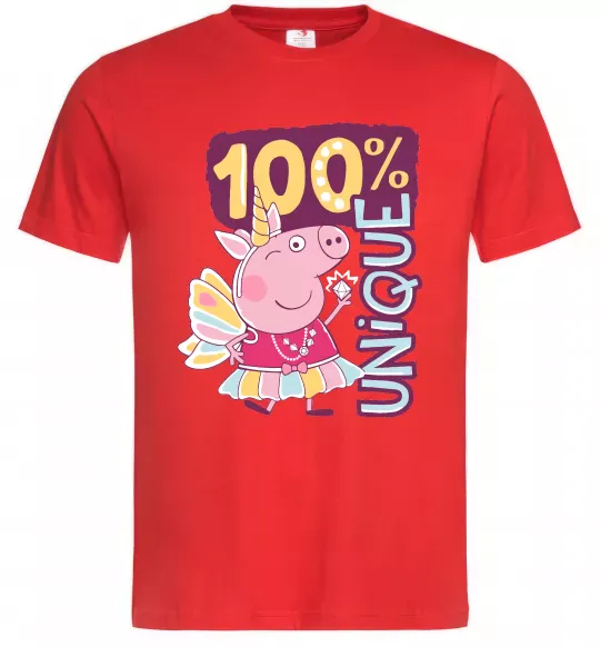 Мужская футболка Peppa 100% unique Красный фото