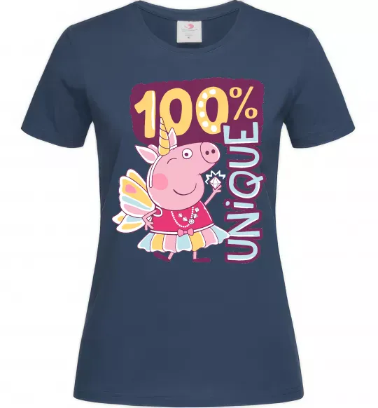 Женская футболка Peppa 100% unique Темно-синий фото