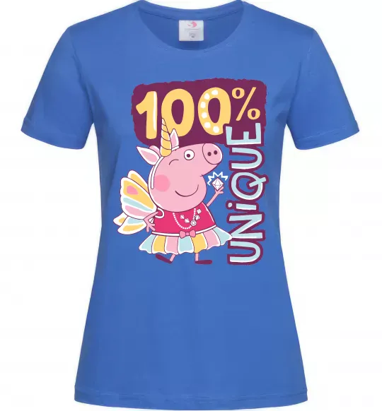Женская футболка Peppa 100% unique Ярко-синий фото