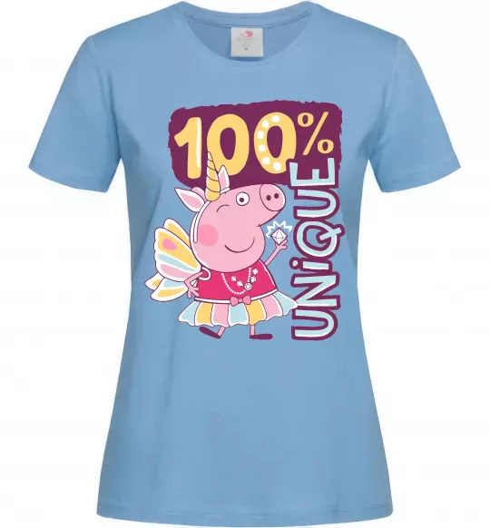 Женская футболка Peppa 100% unique Голубой фото