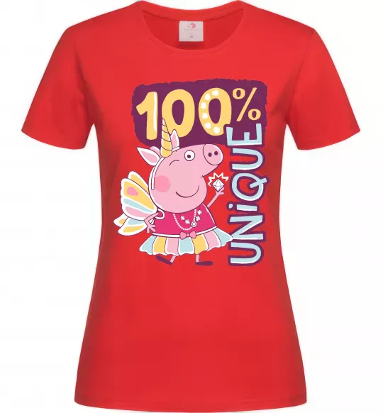 Женская футболка Peppa 100% unique Красный фото