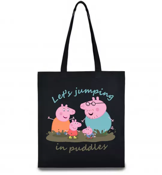 Еко-сумка Let`s jumping in puddles Чорний фото