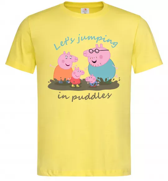 Мужская футболка Let`s jumping in puddles Лимонный фото