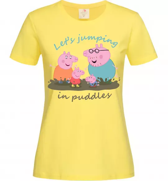 Жіноча футболка Let`s jumping in puddles Лимонний фото