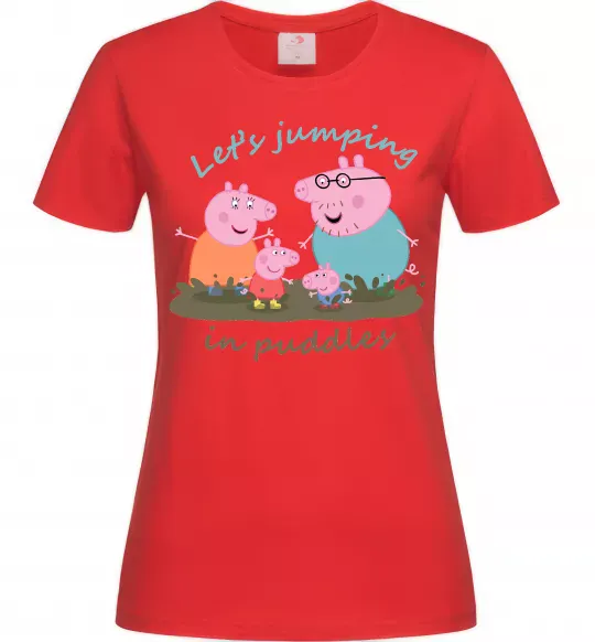Жіноча футболка Let`s jumping in puddles Червоний фото