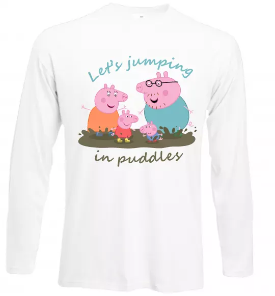Лонгслів Let`s jumping in puddles Білий фото