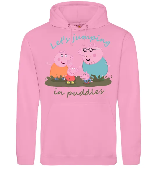 Женская толстовка (худи) Let`s jumping in puddles Розовый фото