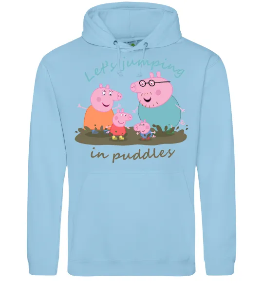 Женская толстовка (худи) Let`s jumping in puddles Голубой фото