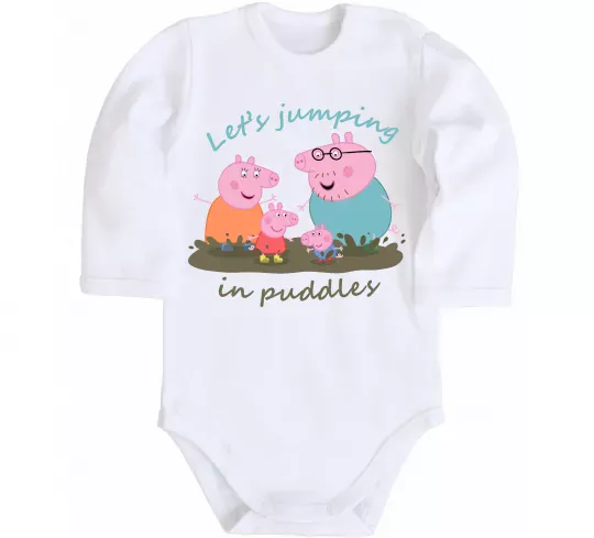 Детский боди Let`s jumping in puddles Белый фото