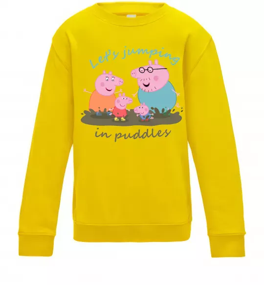 Детский Свитшот Let`s jumping in puddles Солнечно желтый фото