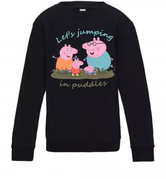 Детский Свитшот Let`s jumping in puddles Черный фото
