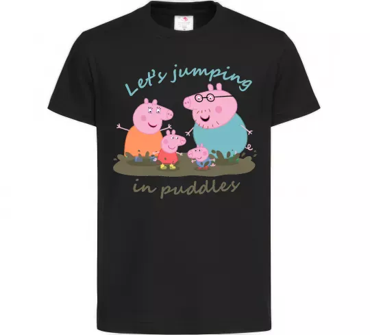 Дитяча футболка Let`s jumping in puddles Чорний фото
