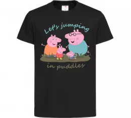 Детская футболка Let`s jumping in puddles Черный фото