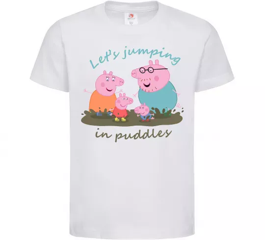 Дитяча футболка Let`s jumping in puddles Білий фото