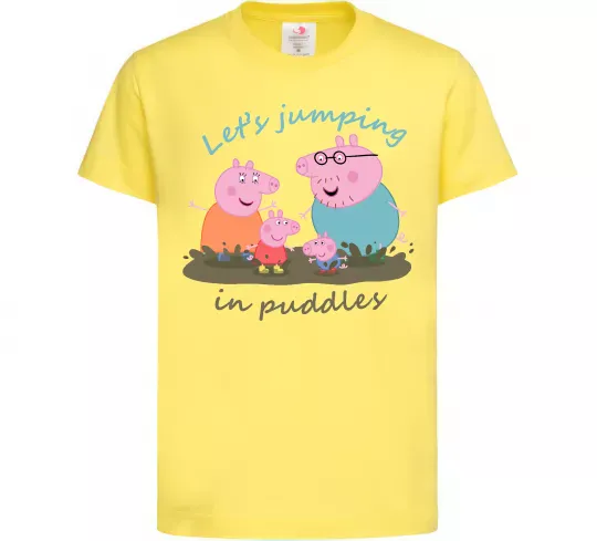 Дитяча футболка Let`s jumping in puddles Лимонний фото