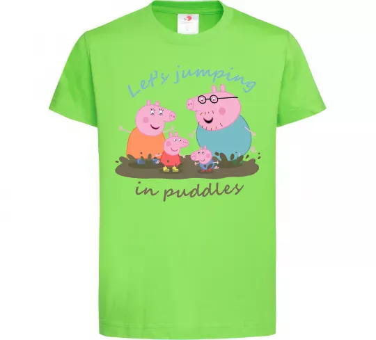 Дитяча футболка Let`s jumping in puddles Лаймовий фото