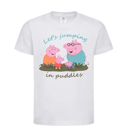 Детская футболка Let`s jumping in puddles Белый фото