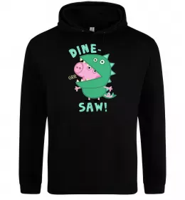 Мужская толстовка (худи) Dine-saw Peppa Черный фото
