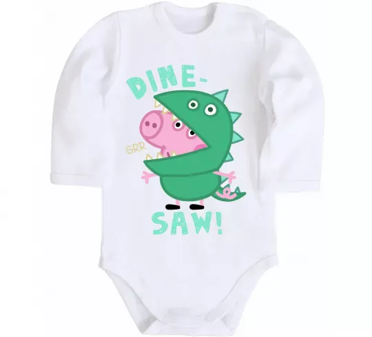 Дитячий бодік Dine-saw Peppa Білий фото