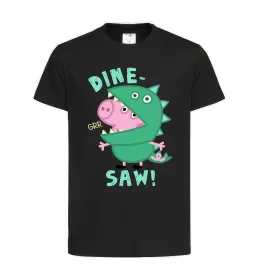 Дитяча футболка Dine-saw Peppa Чорний фото