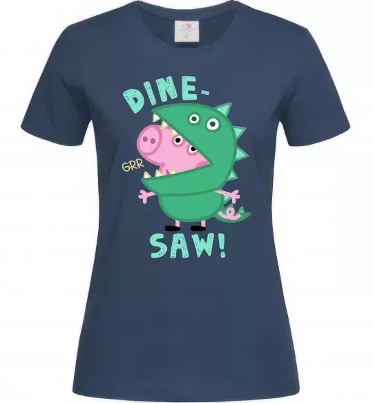 Женская футболка Dine-saw Peppa Темно-синий фото