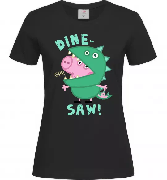 Женская футболка Dine-saw Peppa Черный фото