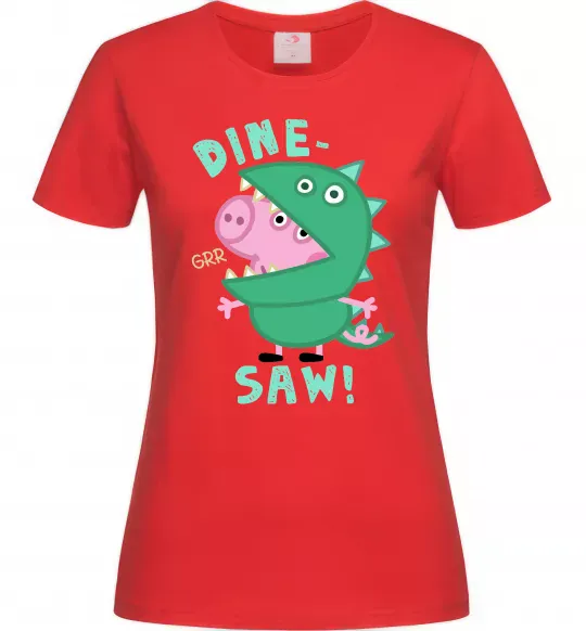 Женская футболка Dine-saw Peppa Красный фото