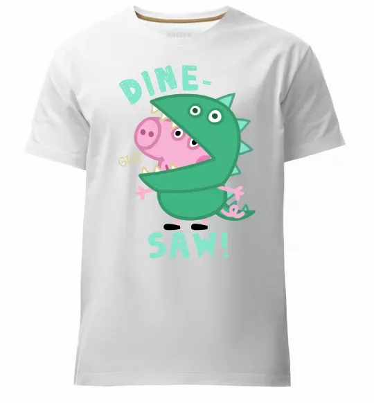 Чоловіча преміум футболка Dine-saw Peppa Білий фото