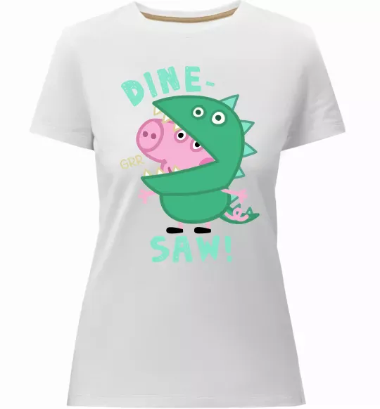 Женская премиум футболка Dine-saw Peppa Белый фото