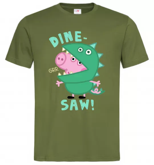 Чоловіча футболка Dine-saw Peppa Оливковий фото