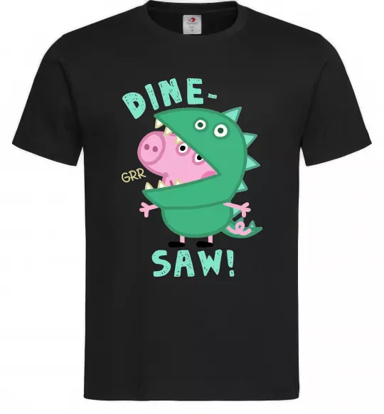 Чоловіча футболка Dine-saw Peppa Чорний фото