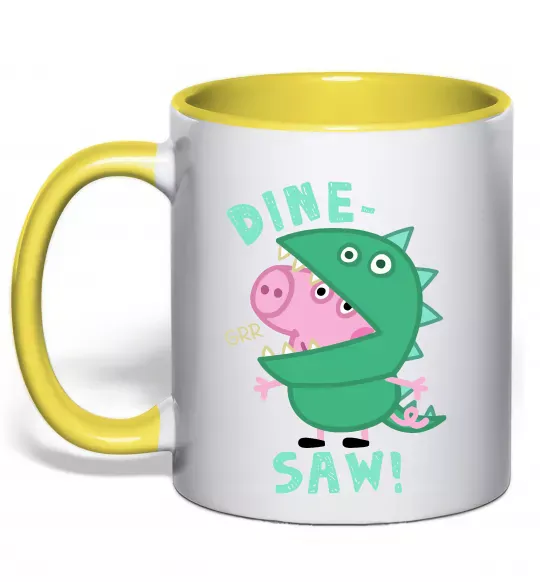 Чашка с цветной ручкой Dine-saw Peppa Солнечно желтый фото