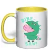 Чашка с цветной ручкой Dine-saw Peppa Солнечно желтый фото