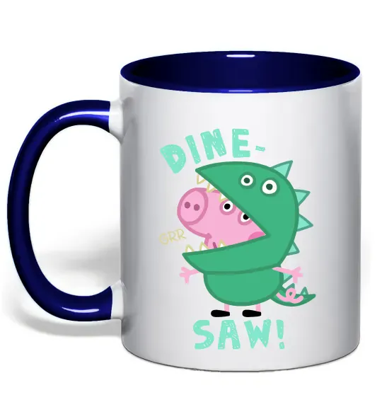 Чашка с цветной ручкой Dine-saw Peppa Глубокий темно-синий фото