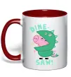 Чашка с цветной ручкой Dine-saw Peppa Красный фото