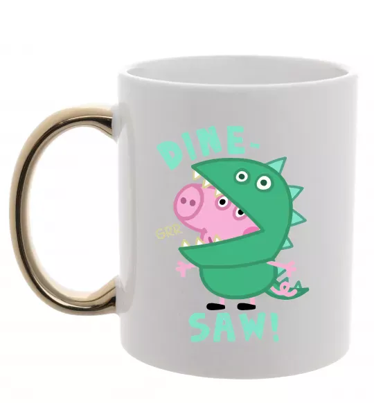 Чашка с цветной ручкой Dine-saw Peppa Золото фото