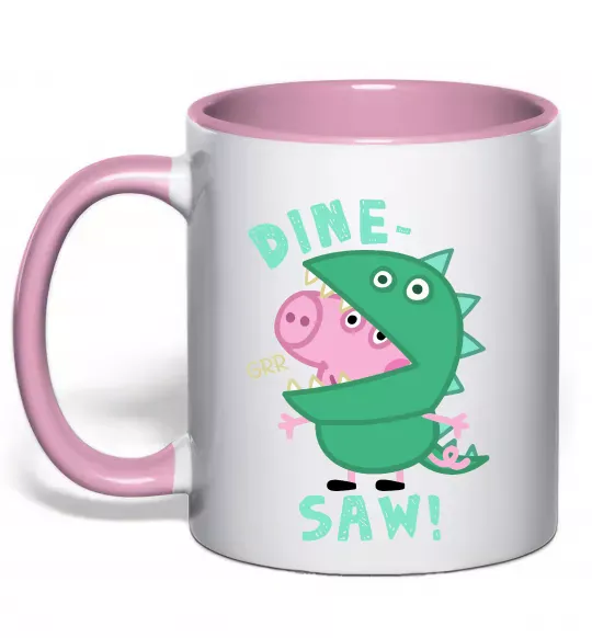 Чашка с цветной ручкой Dine-saw Peppa Нежно розовый фото