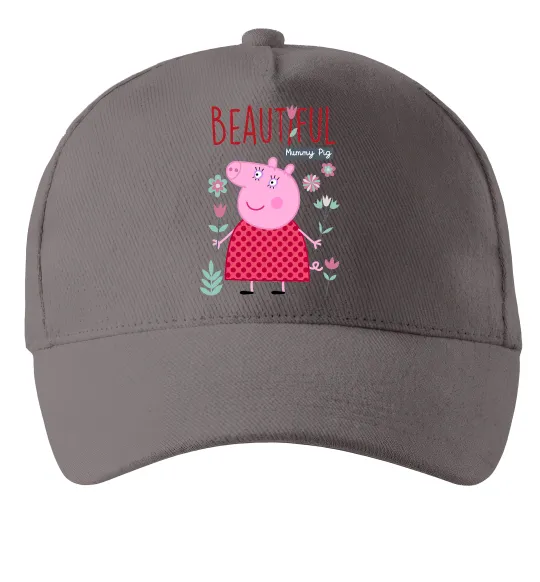 Кепка Beatiful mummy pig Серый фото